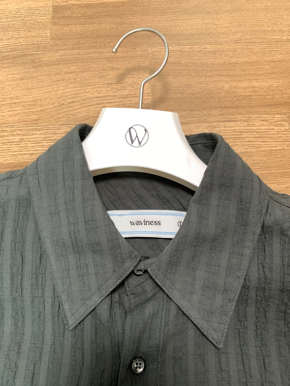 웨이비니스 링클 폴디드 포켓 셔츠 차콜 1사이즈 상품이미지4