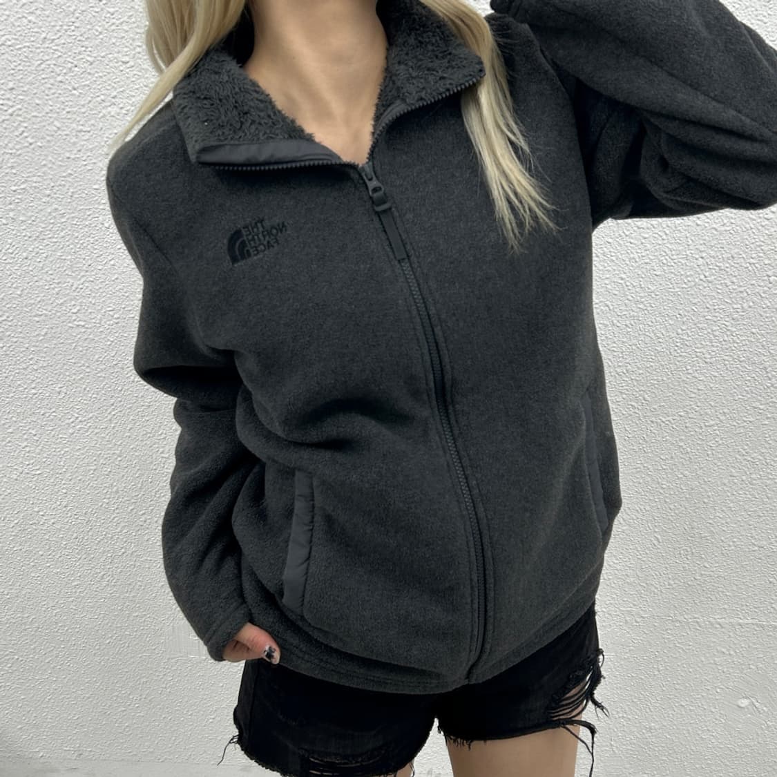 노스페이스 블랙로고 차콜 후리스 95 상품이미지1