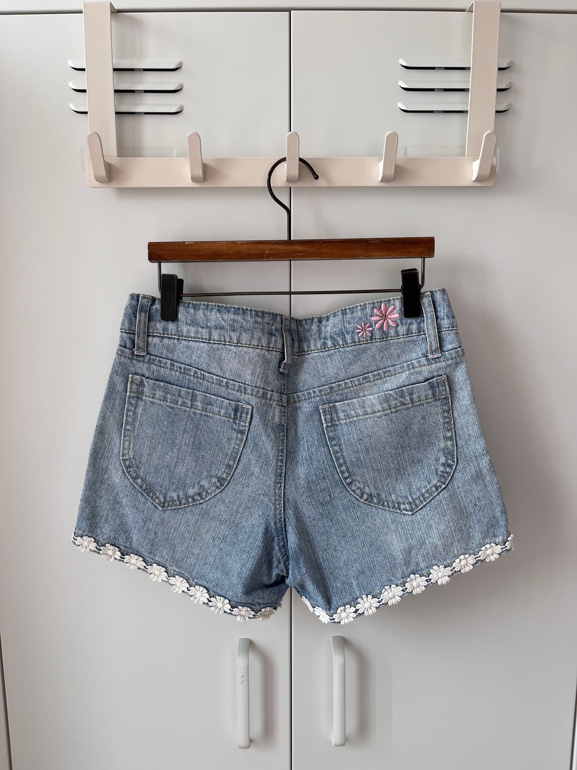 Vintage 꽃자수 레이스 데님 숏팬츠 상품이미지8