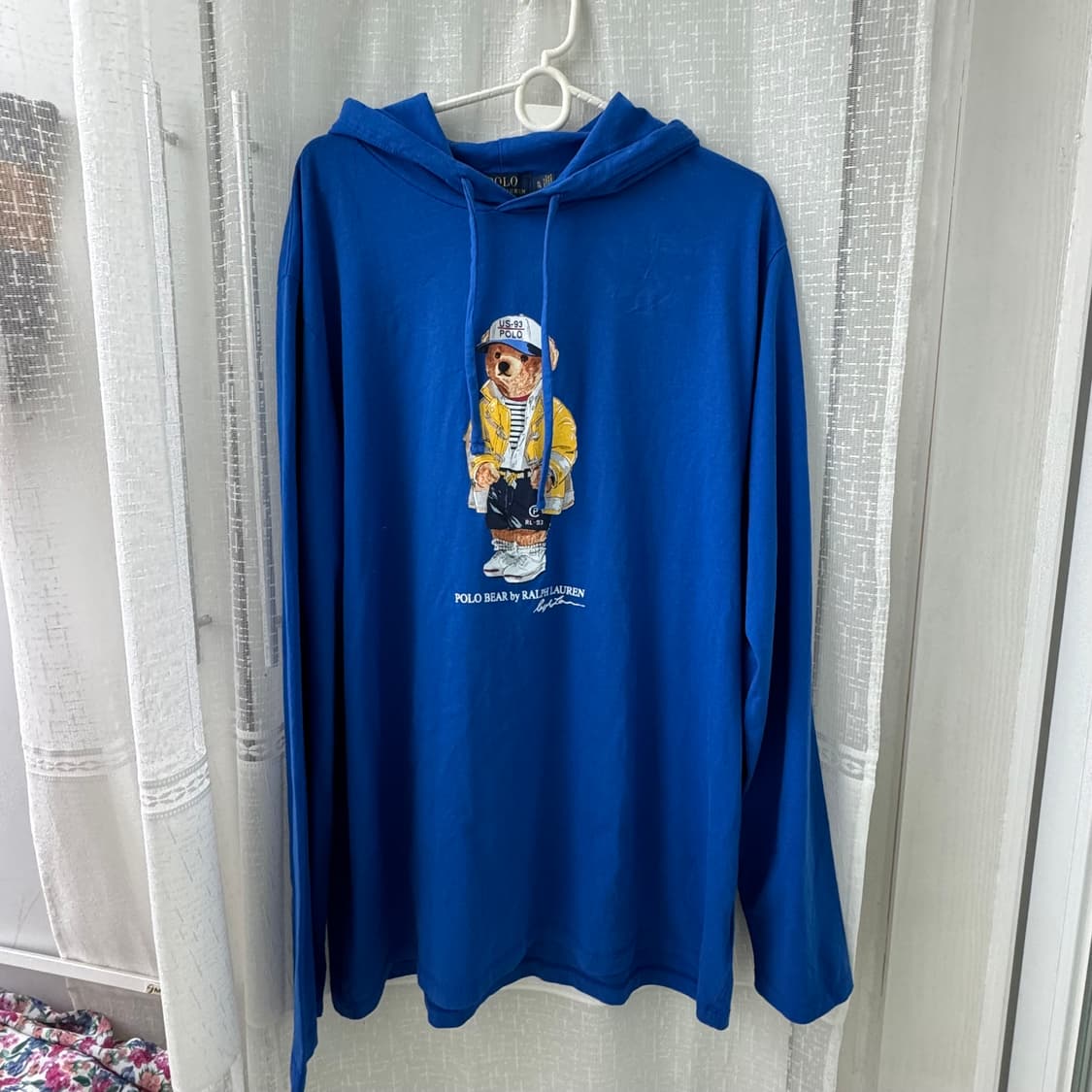 미착용 폴로 랄프로렌 베어 후드티 블루  XL 택있음 상품이미지3