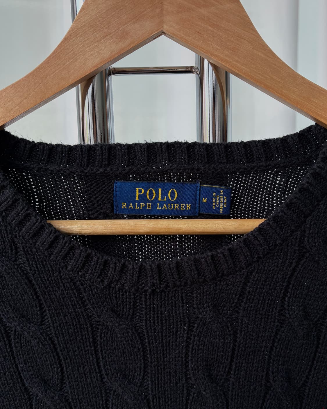 [M]폴로 랄프로렌 꽈배기 케이블 코튼 니트 black 상품이미지6