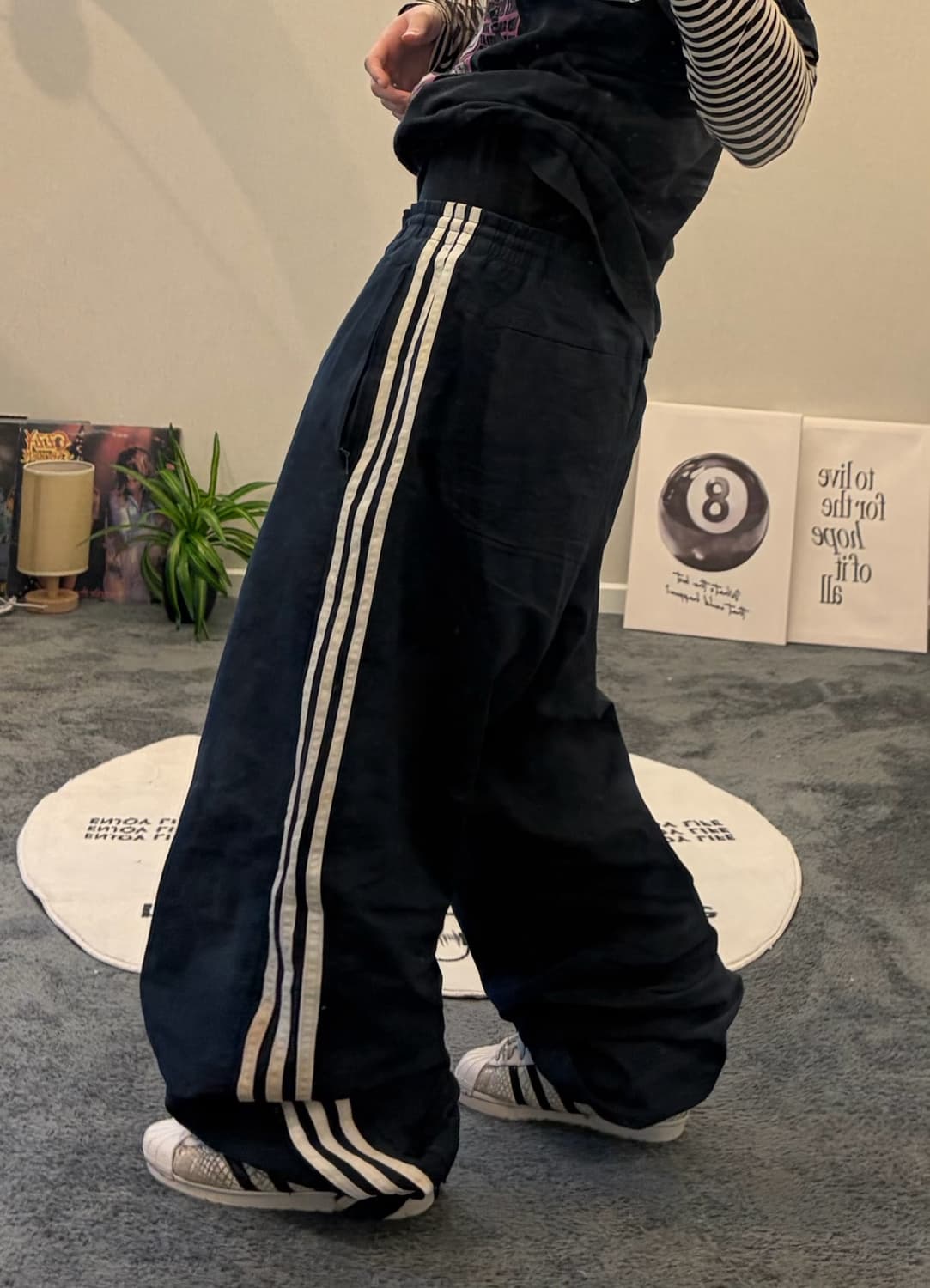 90s ADIDAS 네이비 나일론 트랙팬츠 상품이미지2