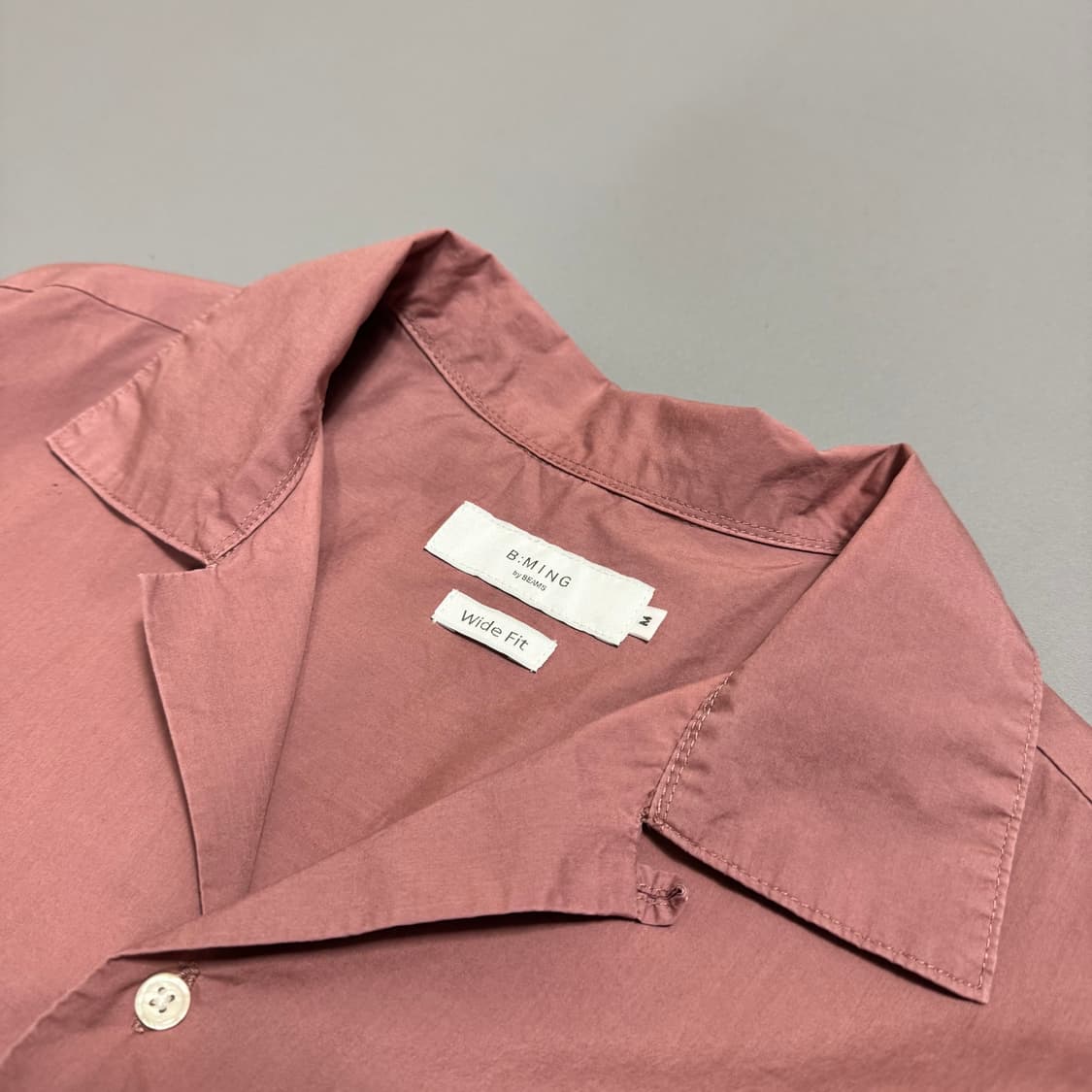 빔즈(B:MING by BEAMS) 인디핑크 코튼 오픈칼라 와이드 셔츠 상품이미지3