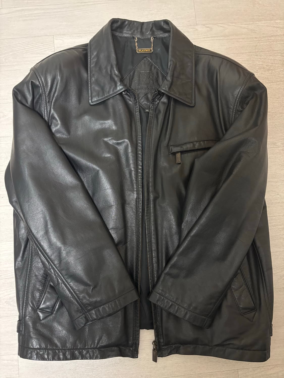 90‘s 플레이보이 레더 자켓 상품이미지1
