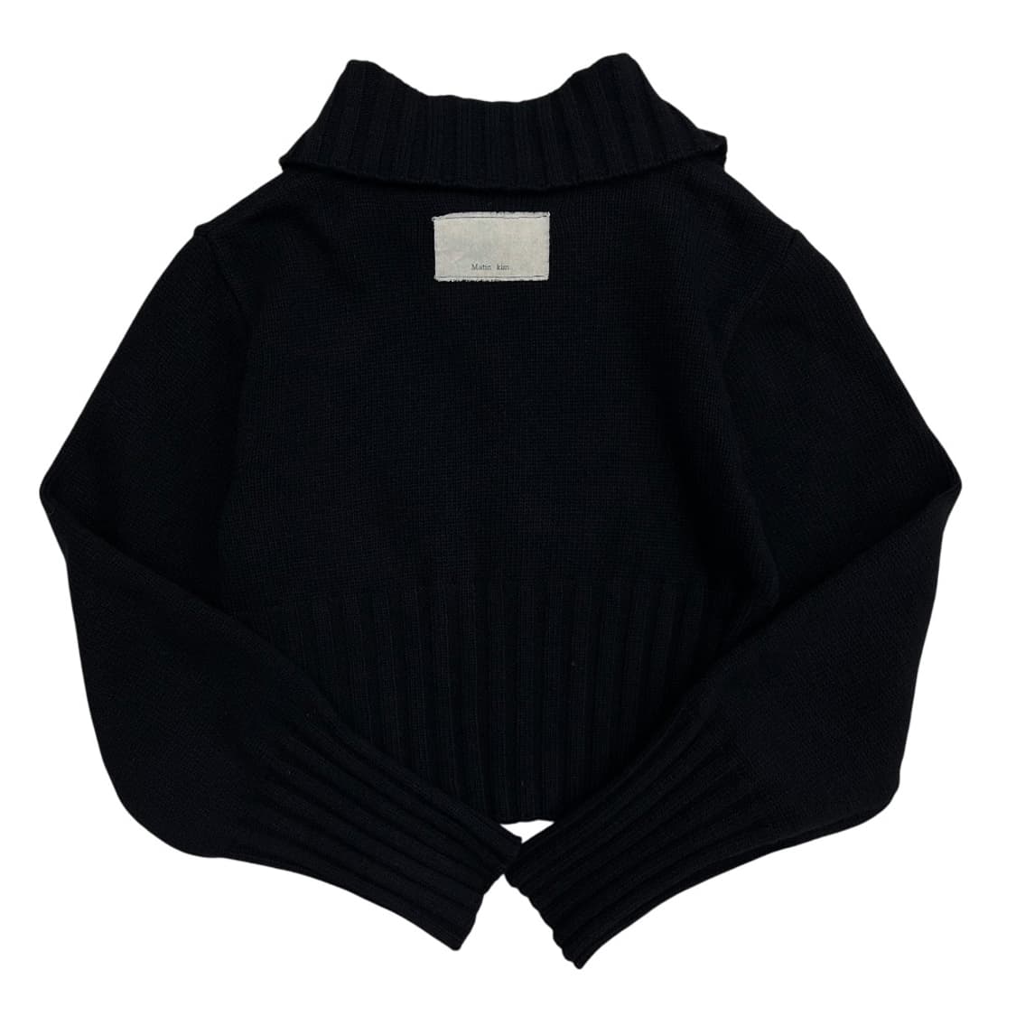 마똉킴 카라 블랙 니트 가디건 상품이미지3