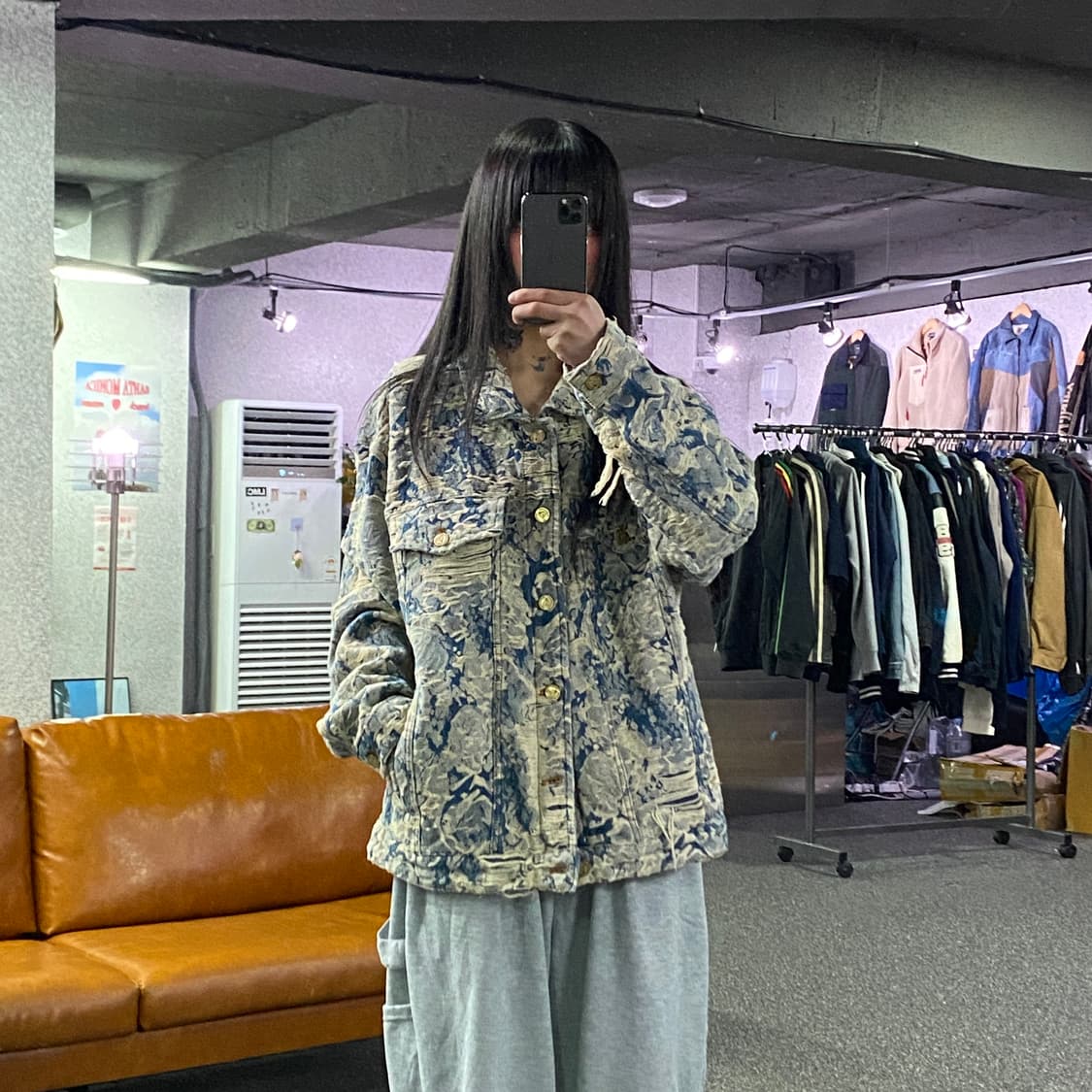 YASUYUAN 믹스컬러 그런지 트러커자켓 B4468 상품이미지1