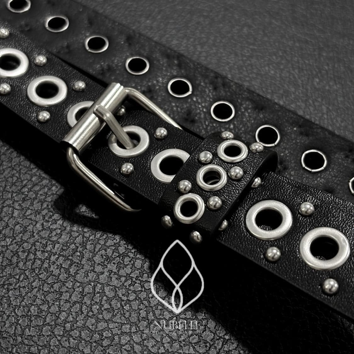 🌗 Eyelet stud belt / 아일렛 스터드 가죽 벨트 상품이미지5