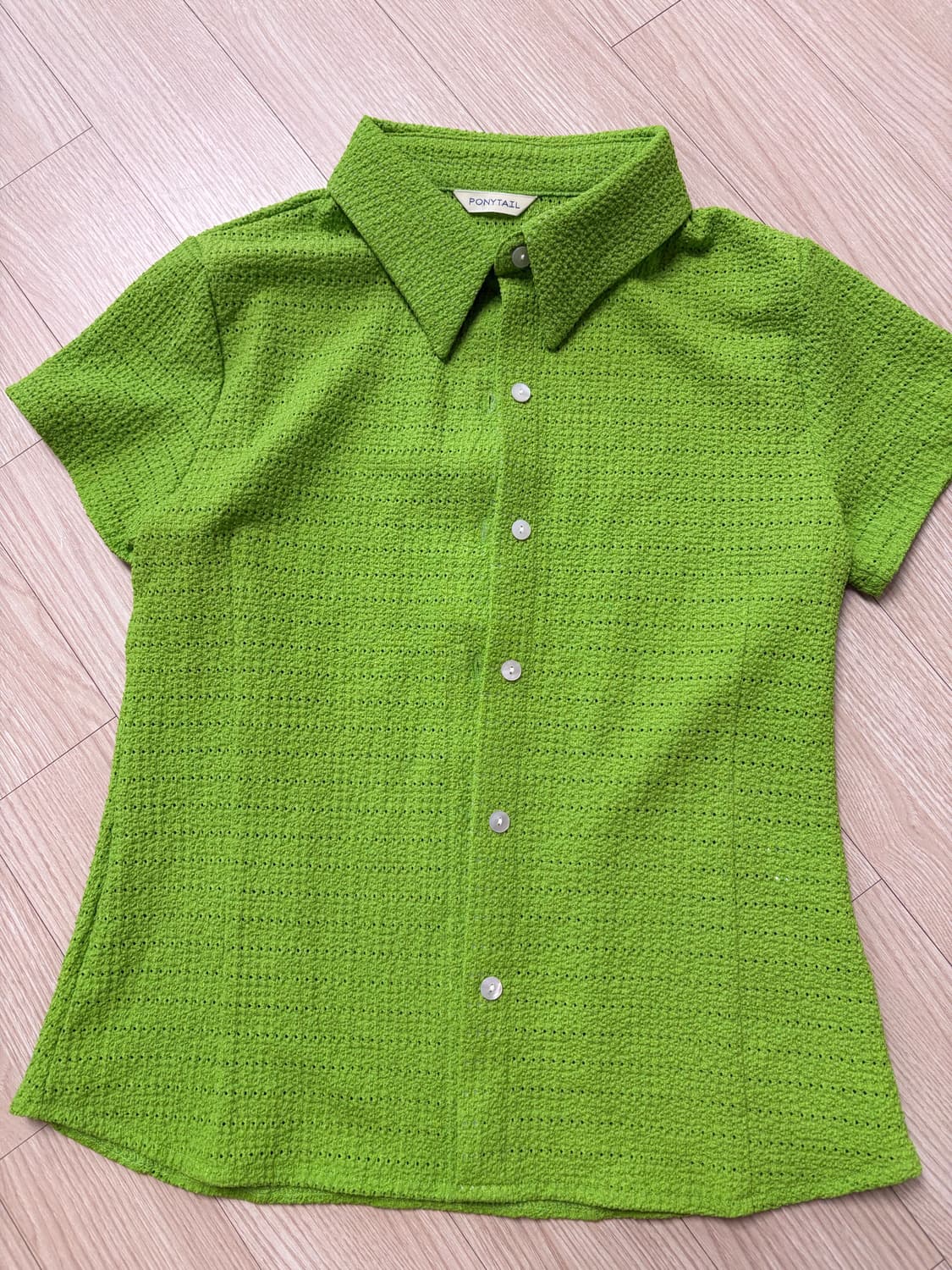 포니테일 셔츠 올리브그린  상품이미지3