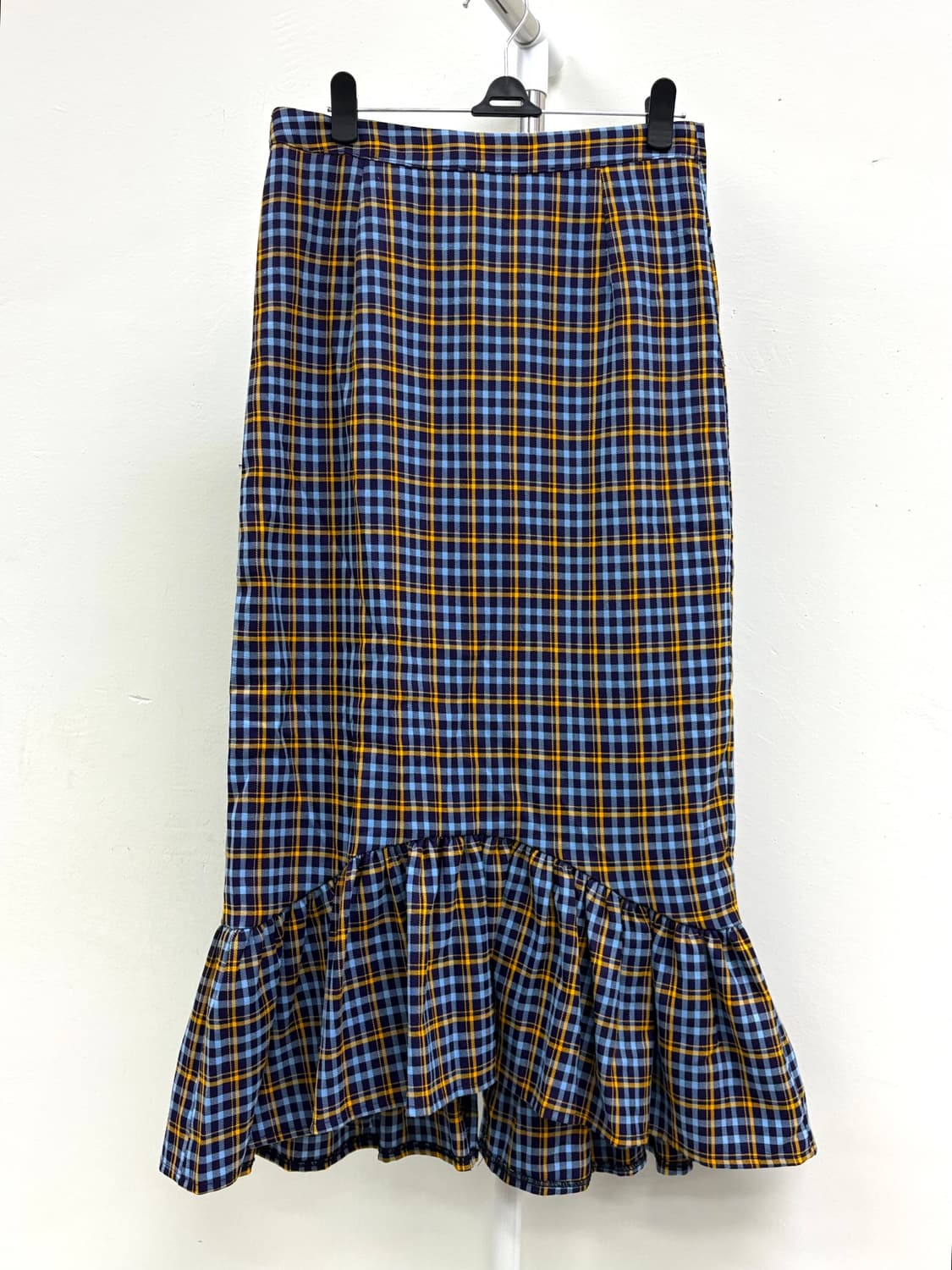 빈티지 체크 머메이드 미디 스커트 상품이미지4