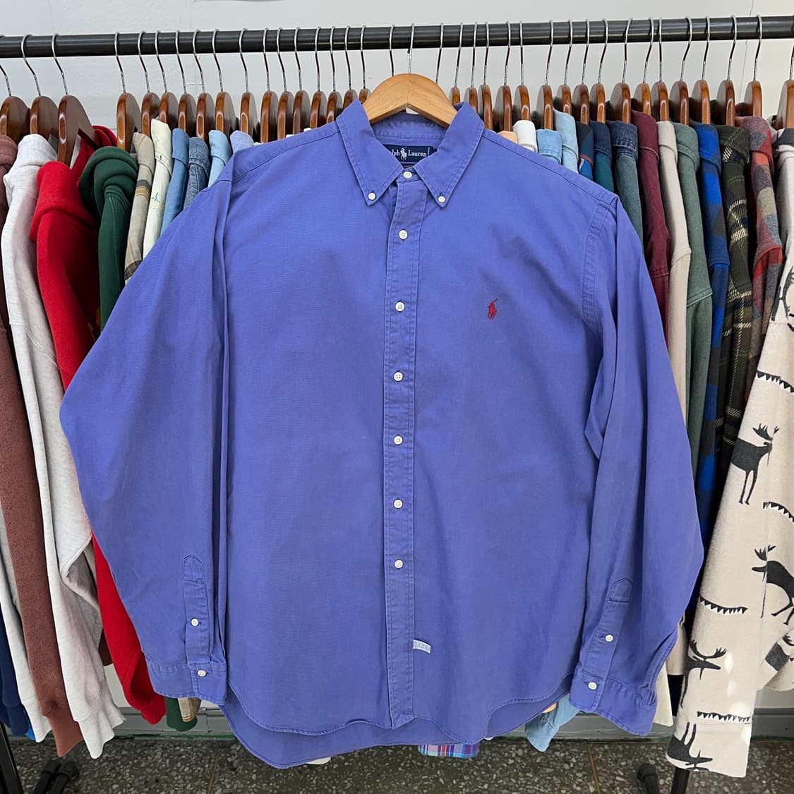 90s 폴로 랄프로렌 페이디드 코튼 셔츠 XXL 상품이미지3