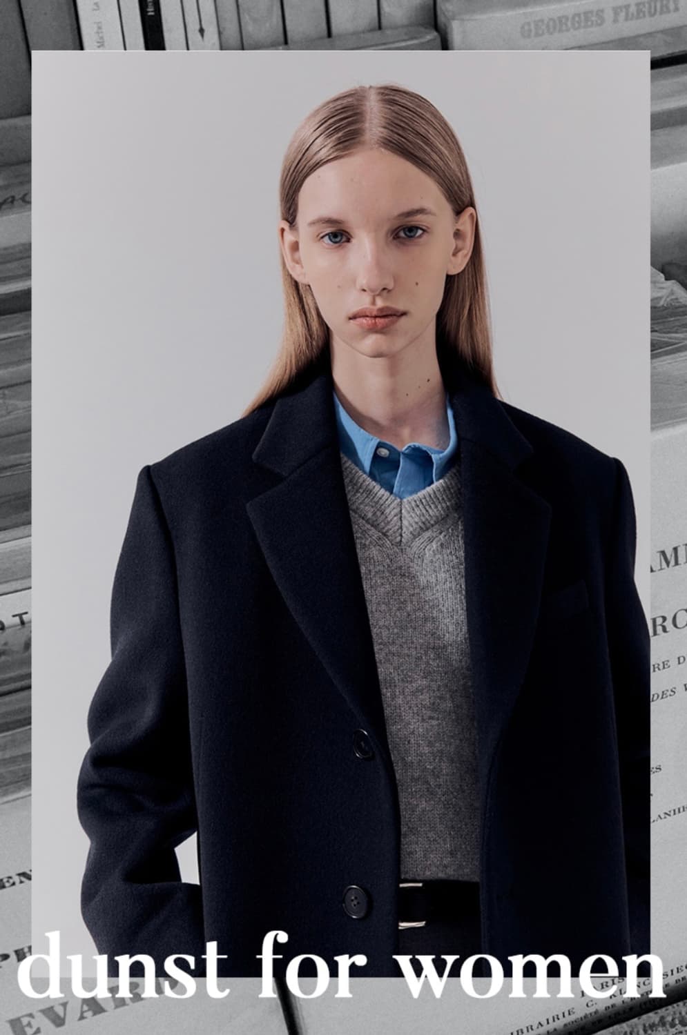 던스트 유니섹스 에센셜 울 싱글 코트 프렌치 네이비 상품이미지2