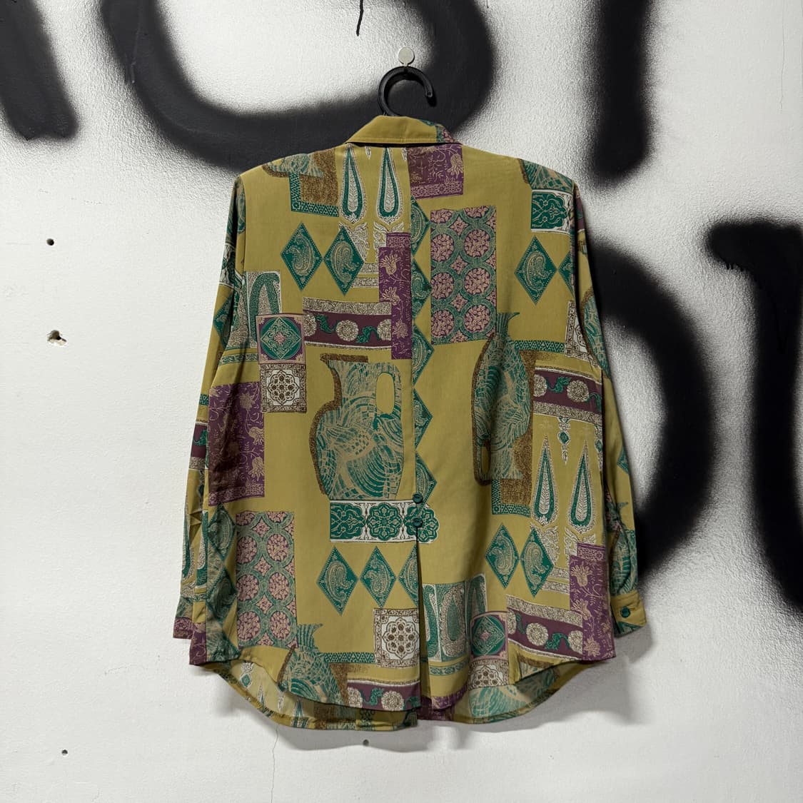 VTG 빈티지 멀티 컬러 에스닉 바로크 패턴 핀턱 셔츠 상품이미지2
