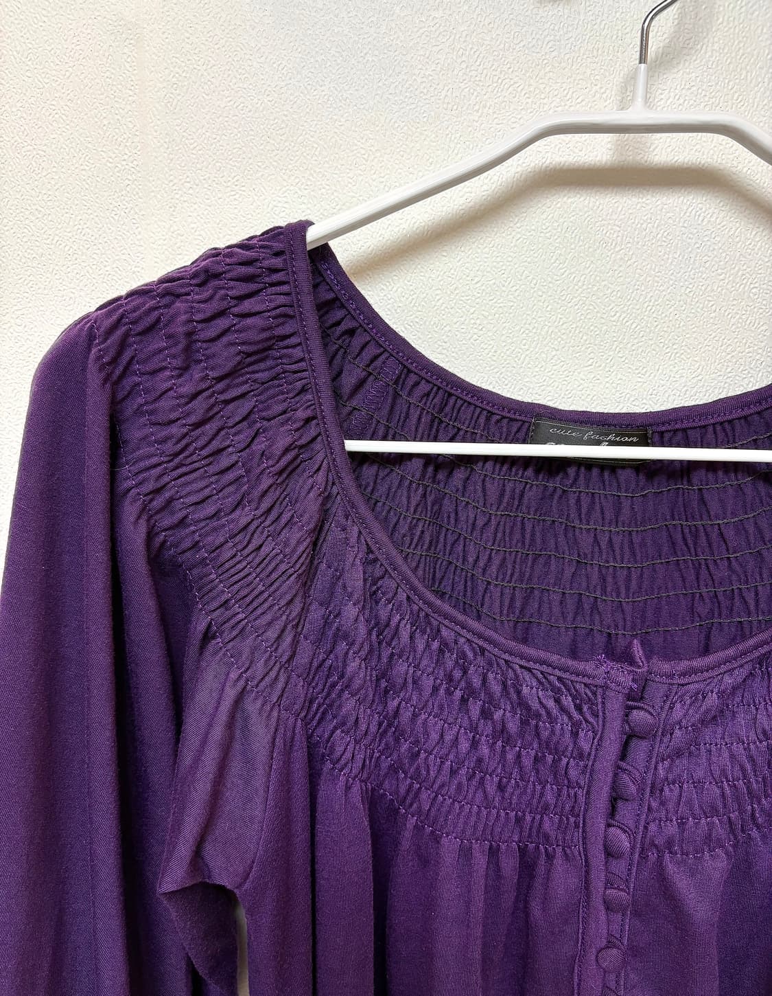 Vintage Purple wrinkled Blouse 상품이미지2