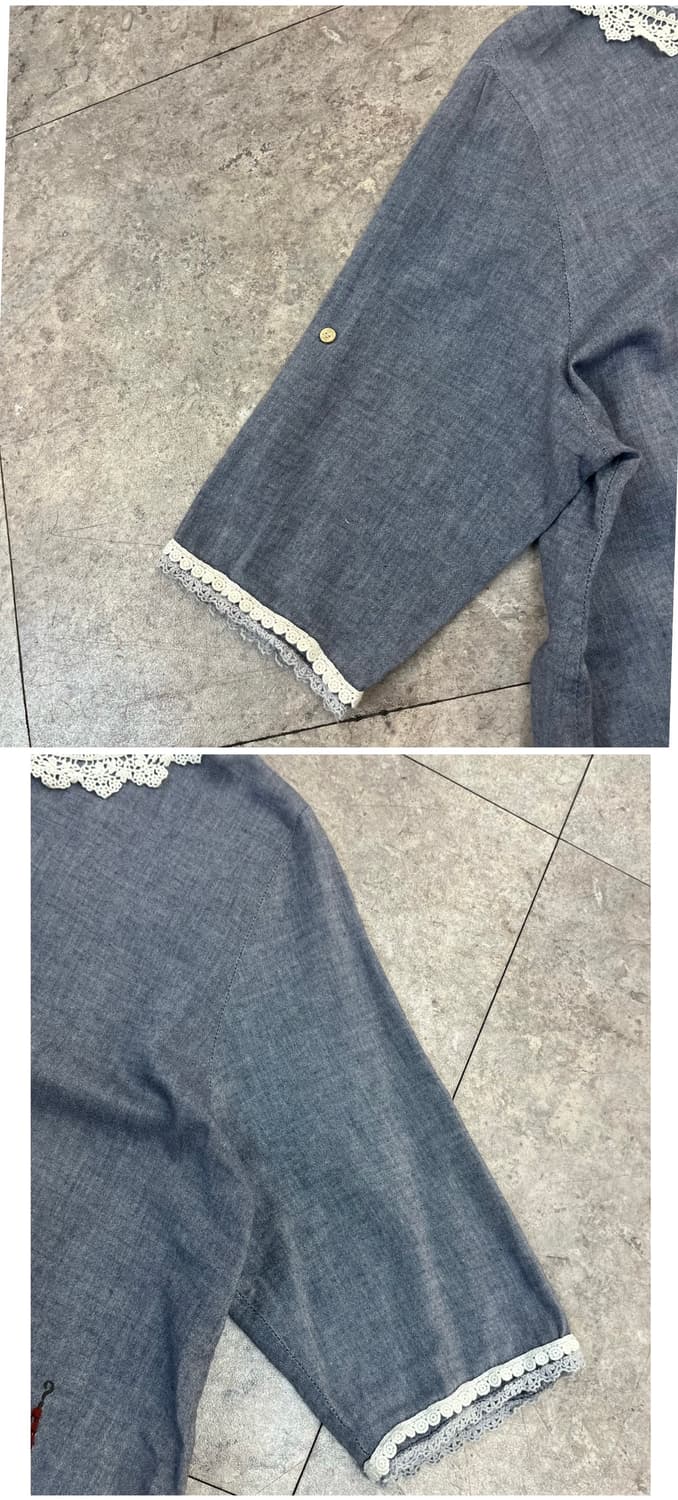 빈티지 자수 블라우스 그레이  #csz3723 상품이미지7
