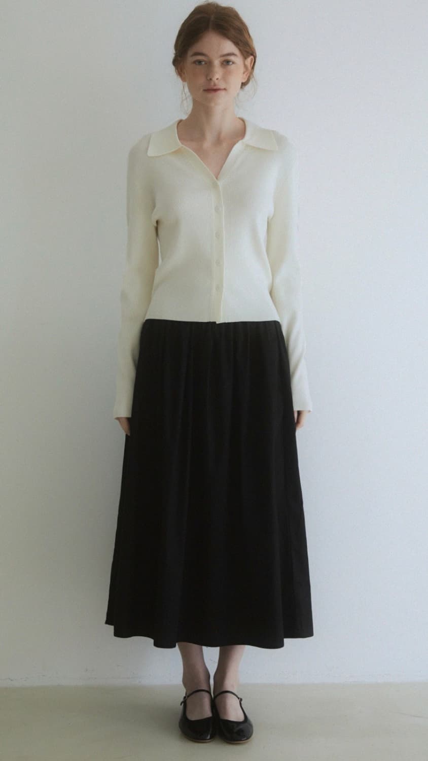 바닐라니트 브이넥 가디건 니트 아이보리 상품이미지3