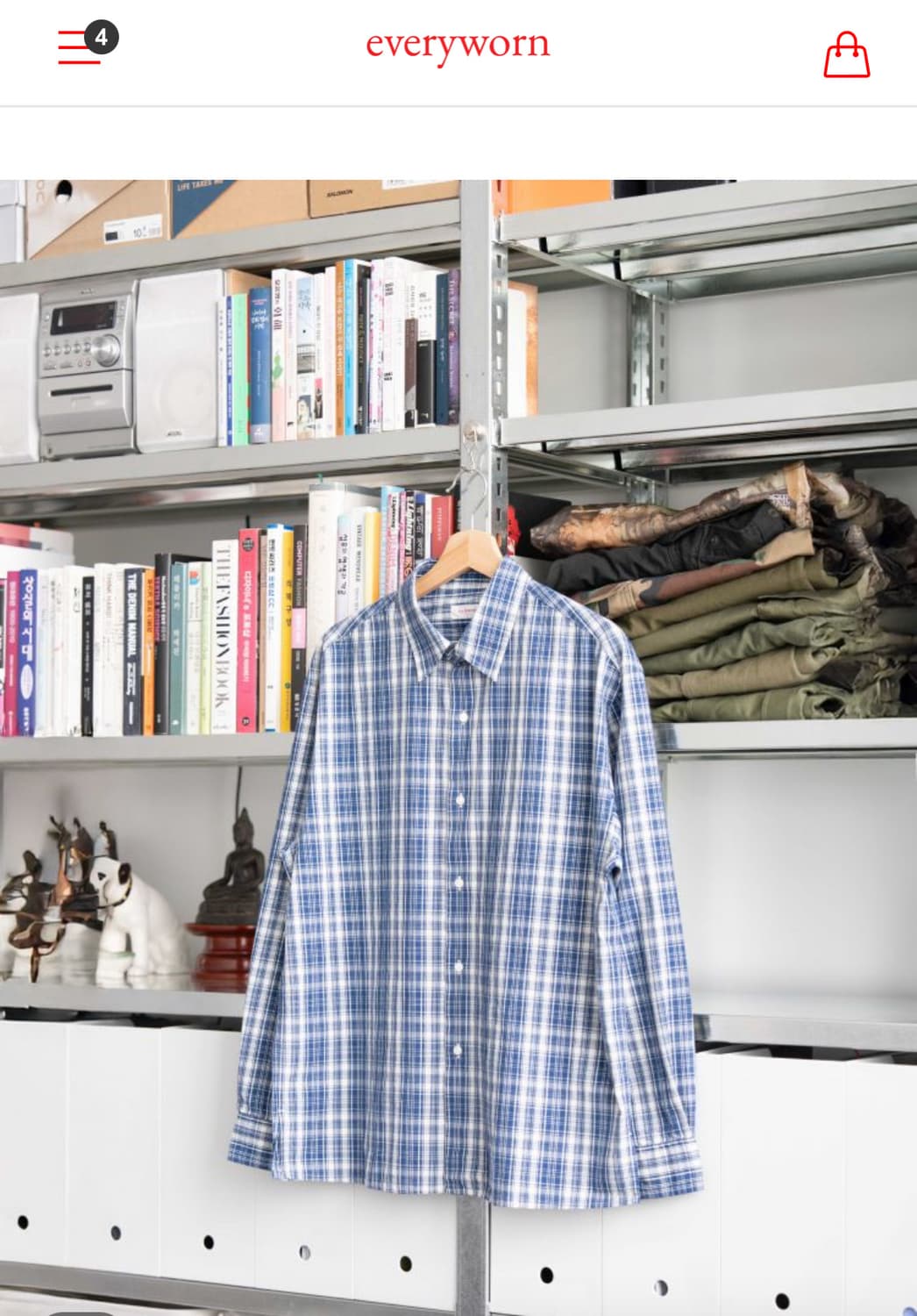 everyworn(에브리원) 블루 체크 셔츠 3사이즈 상품이미지1