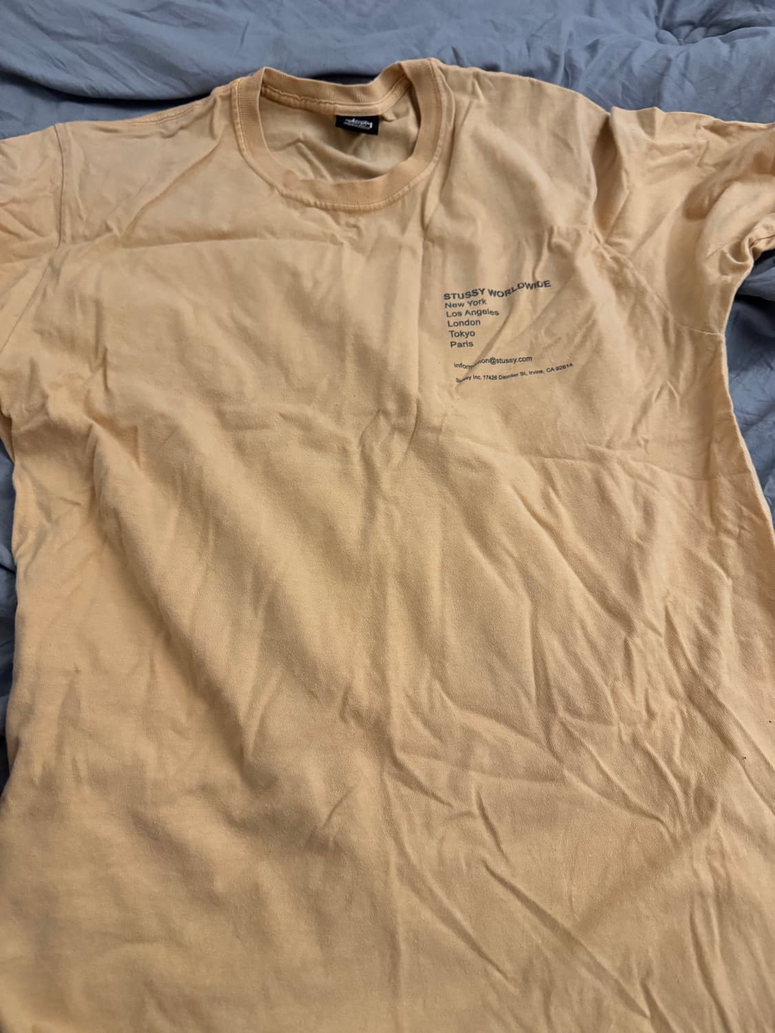 스투시 월드와이드 반팔 티셔츠 살구색 L 상품이미지1