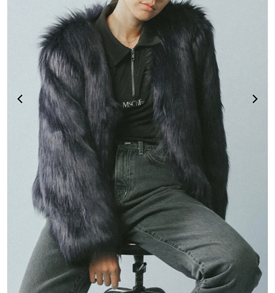 미스치프 퍼 자켓 네이비 상품이미지2