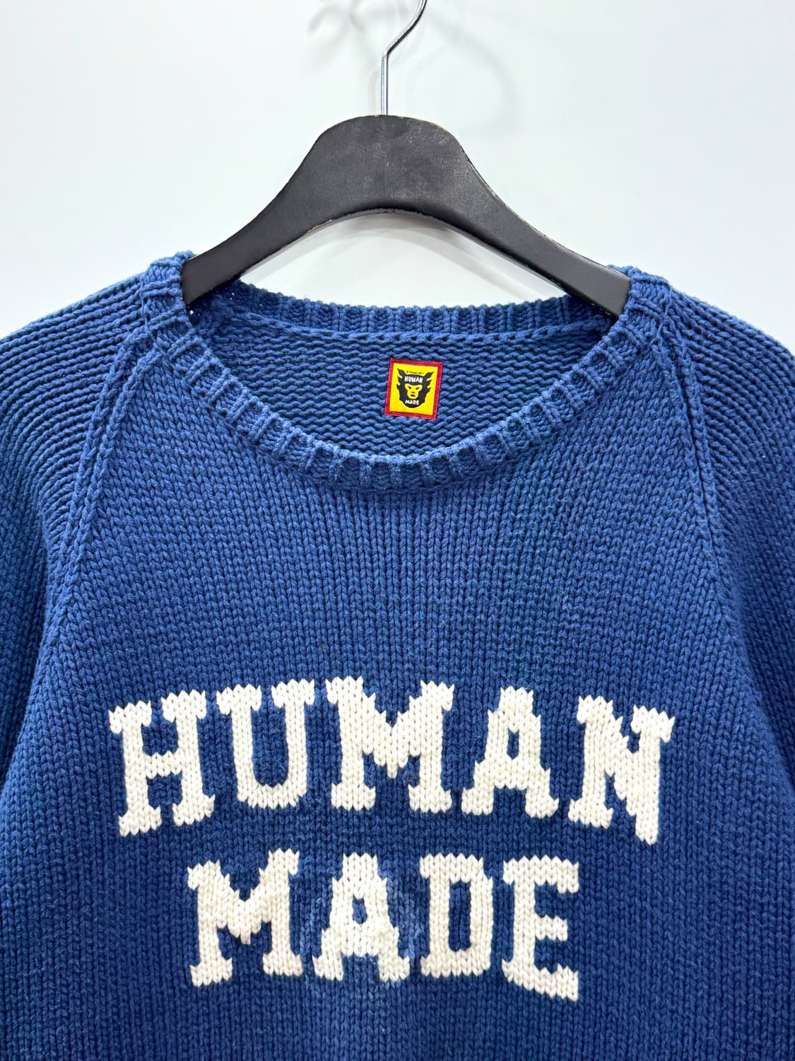 휴먼 메이드 래빗 래글런 니트 스웨터 블루 XL 상품이미지6