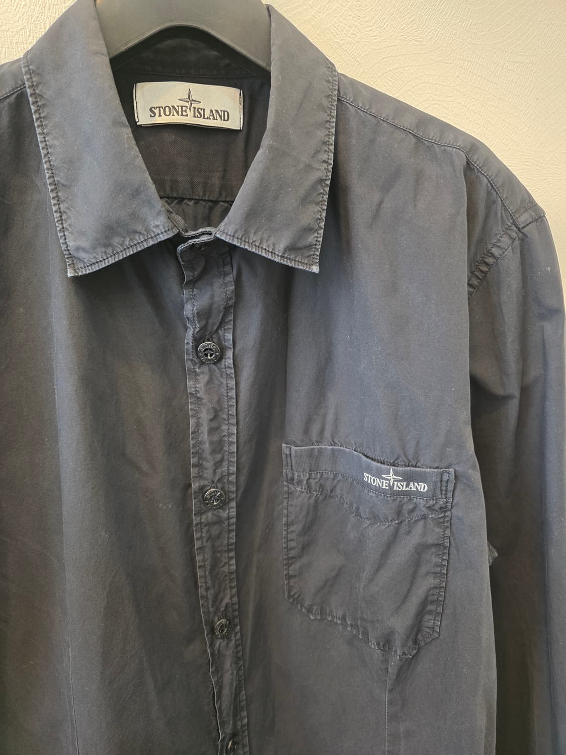 스톤아일랜드 가먼트 다잉 블랙 셔츠 상품이미지2