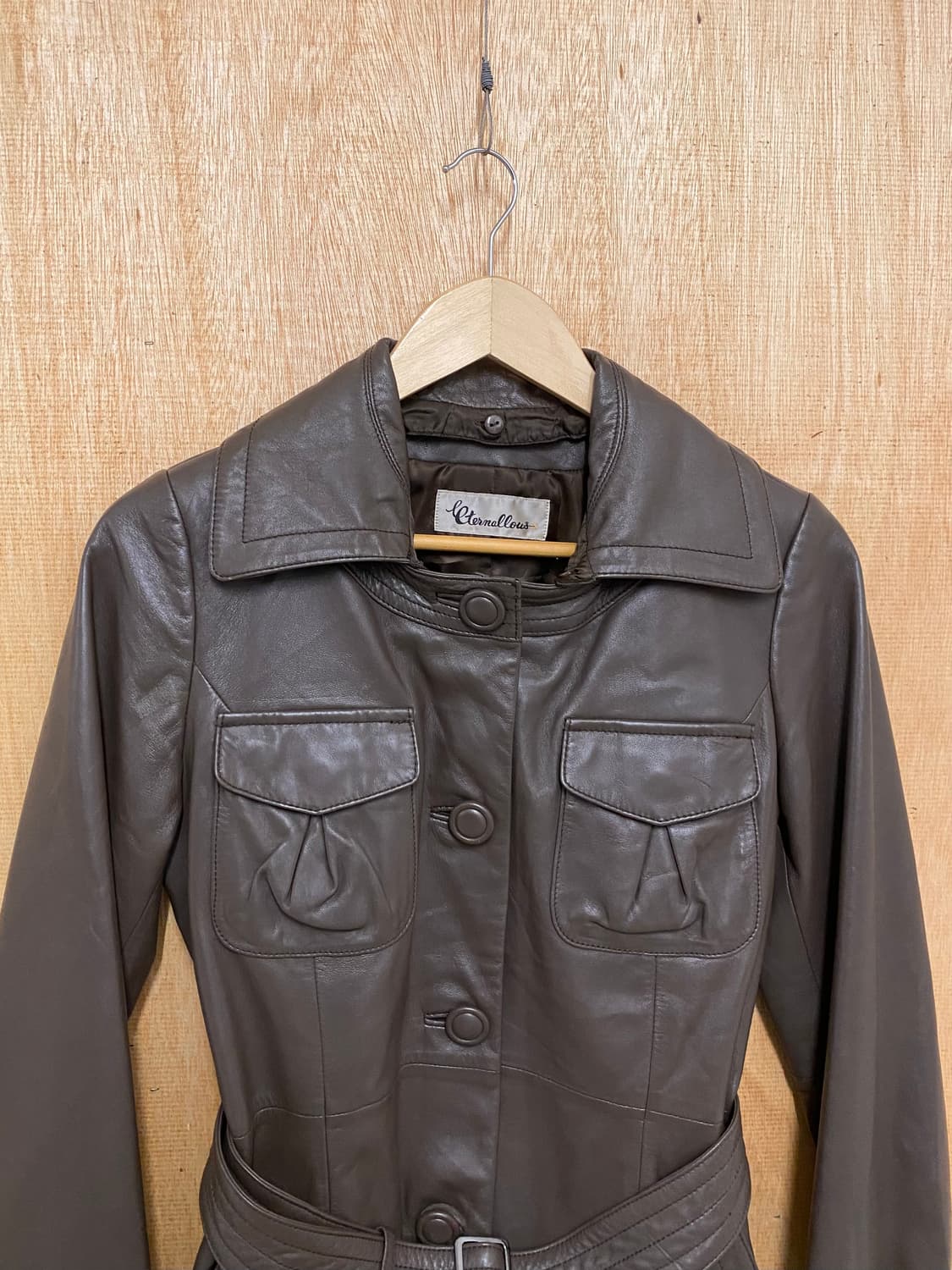 VTG 2way leather half coat 빈티지 투웨이 레더 코트 상품이미지3