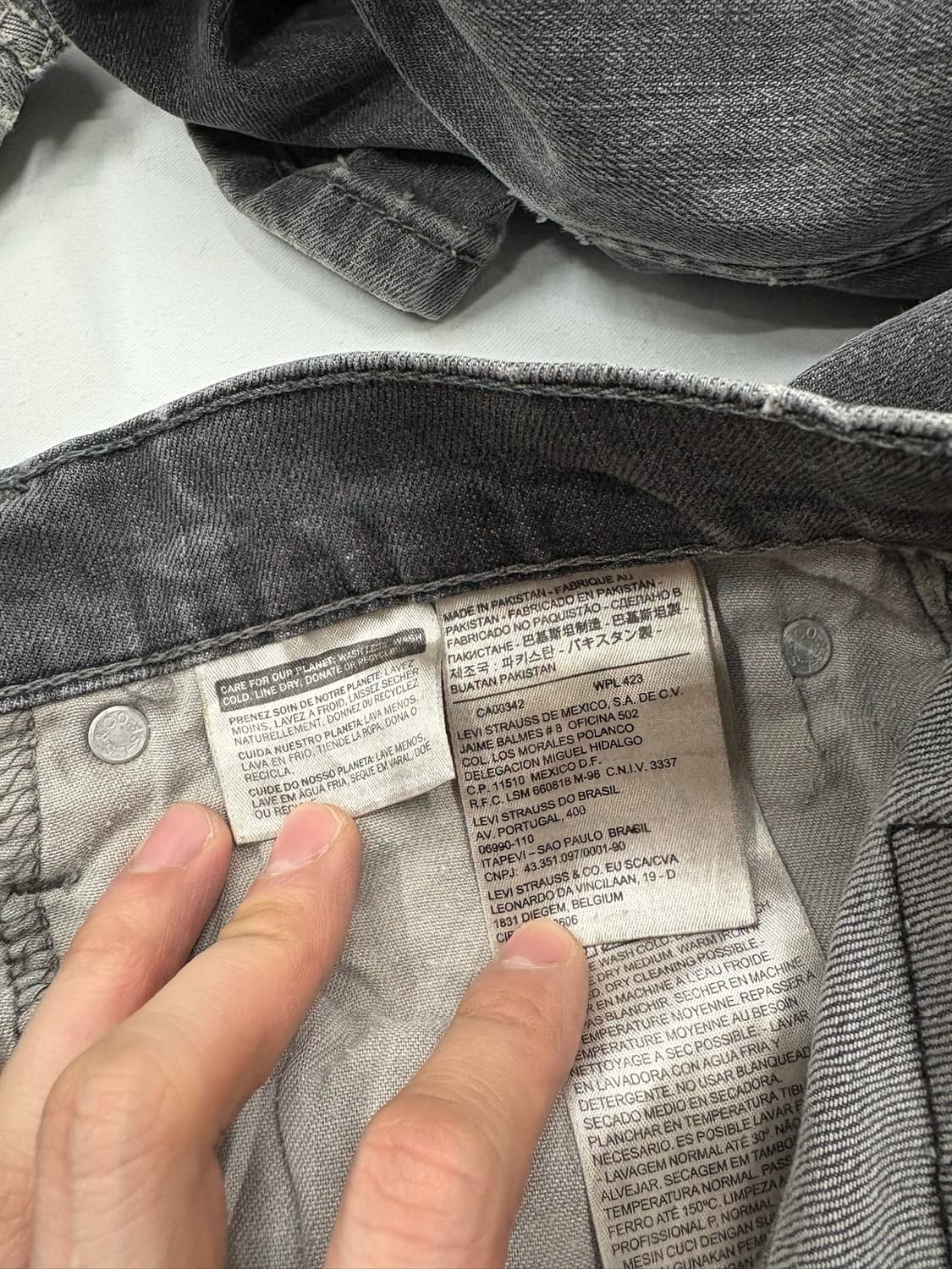 빈티지 리바이스 569 그레이 흑청 데님 팬츠 상품이미지5