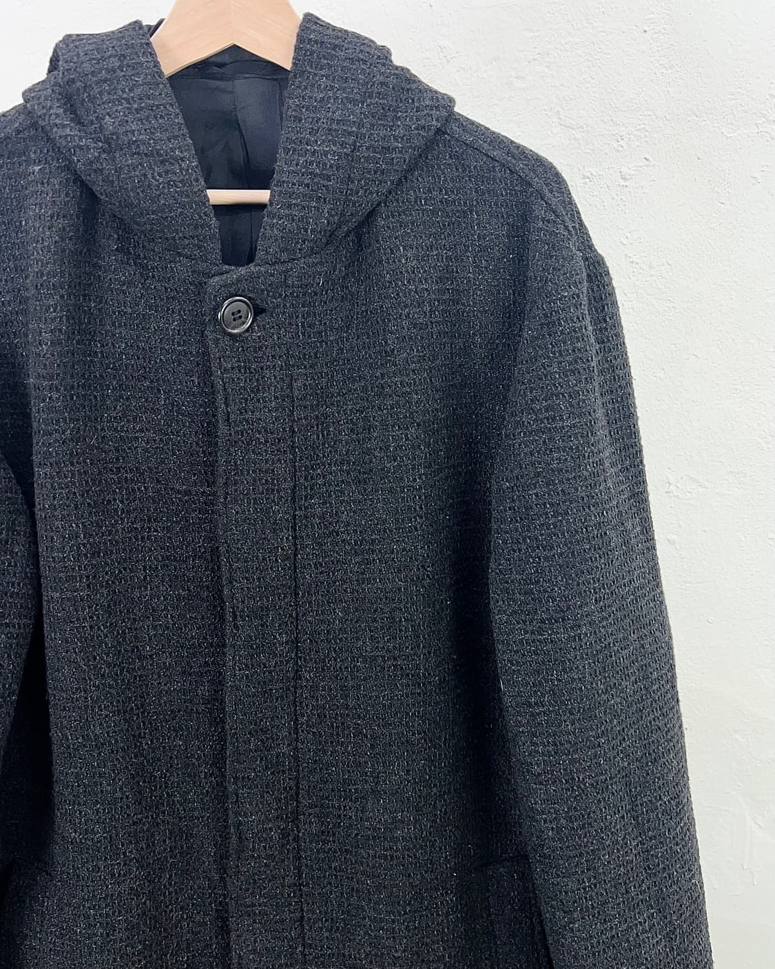 요지야마모토 AAR 더반 울 차콜 후드 롱 코트 상품이미지3