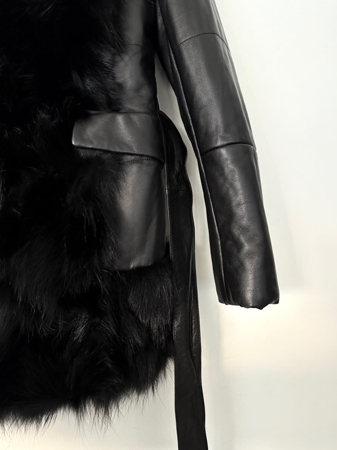 Fur lion leather jacket / black 상품이미지3