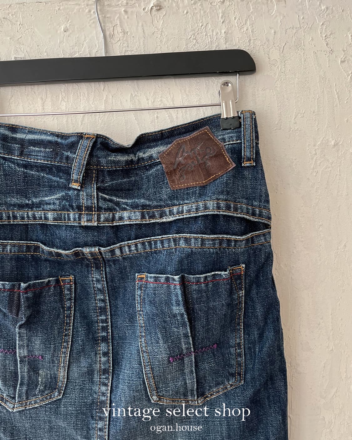 vintage midi denim skirt 상품이미지3