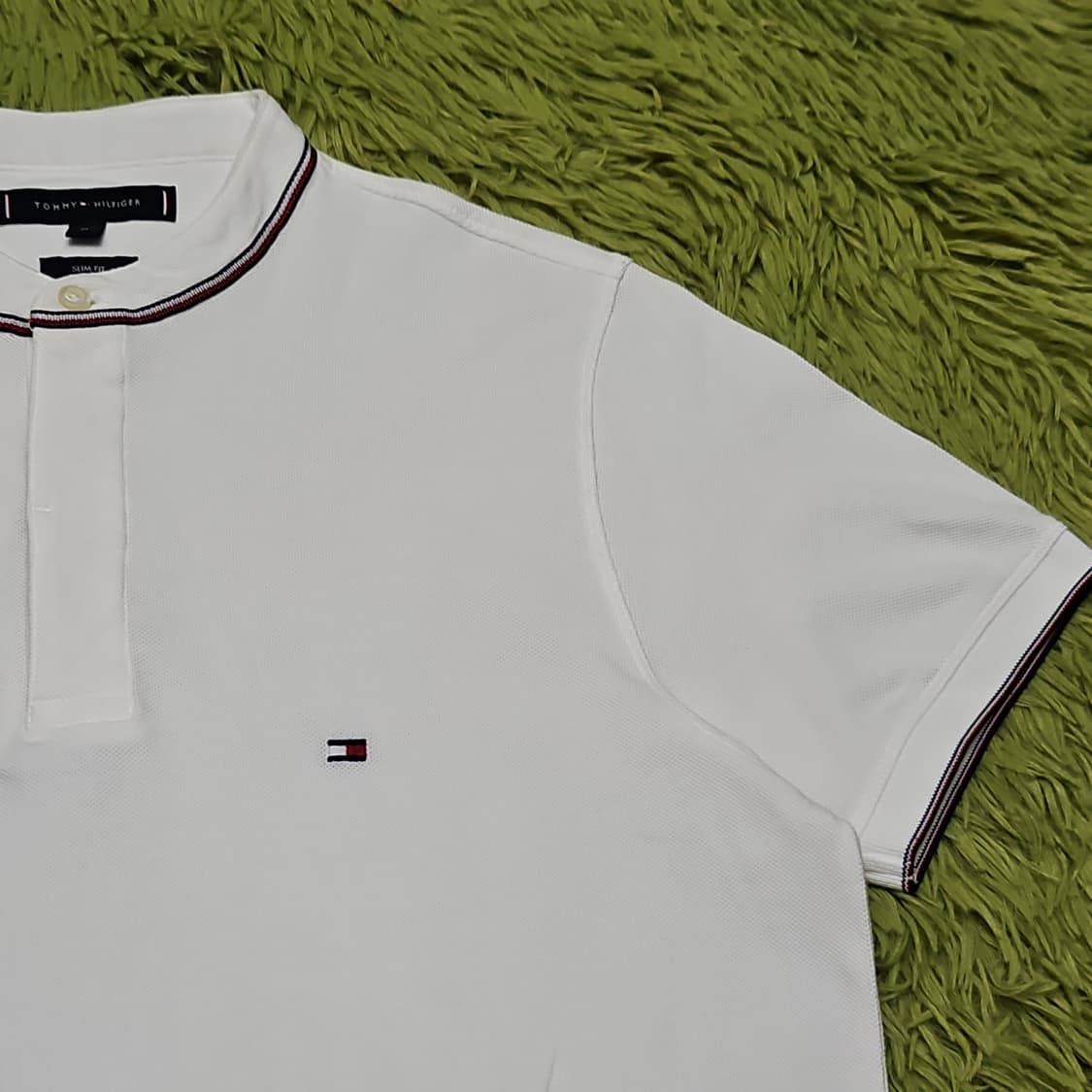 타미힐피거 차이나카라 슬림핏 반팔 카라티 M 상품이미지2
