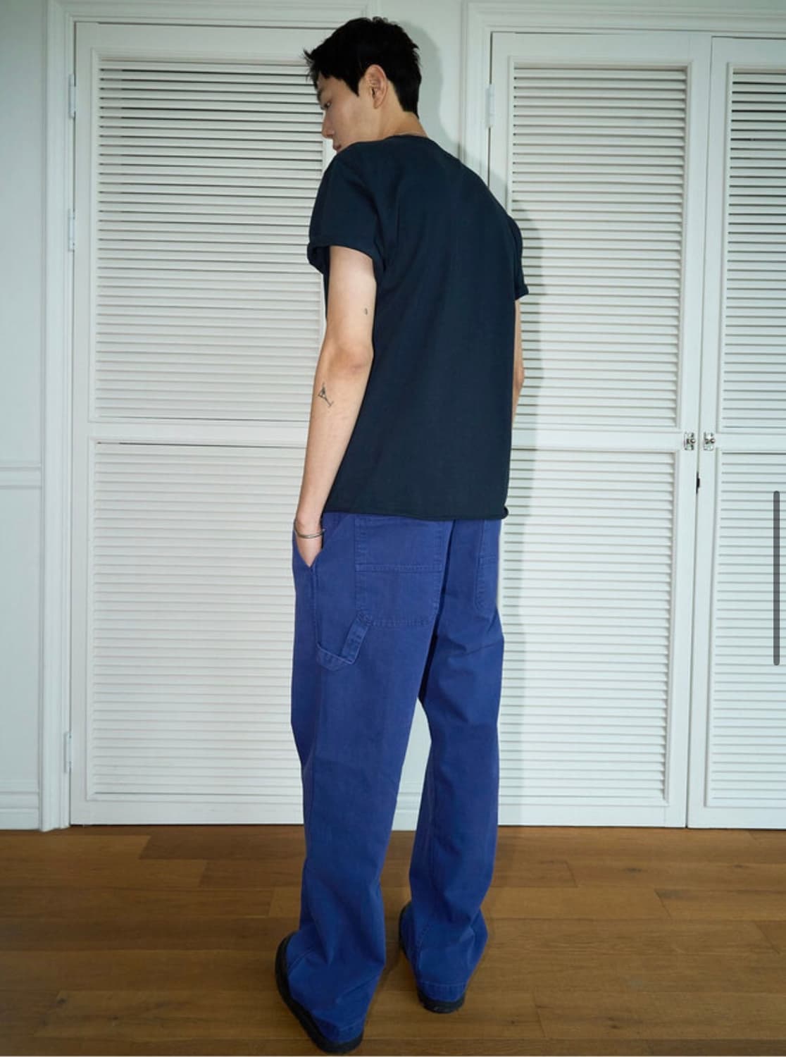 [L] ryoo 알와이오오 페인터팬츠 블루 상품이미지1