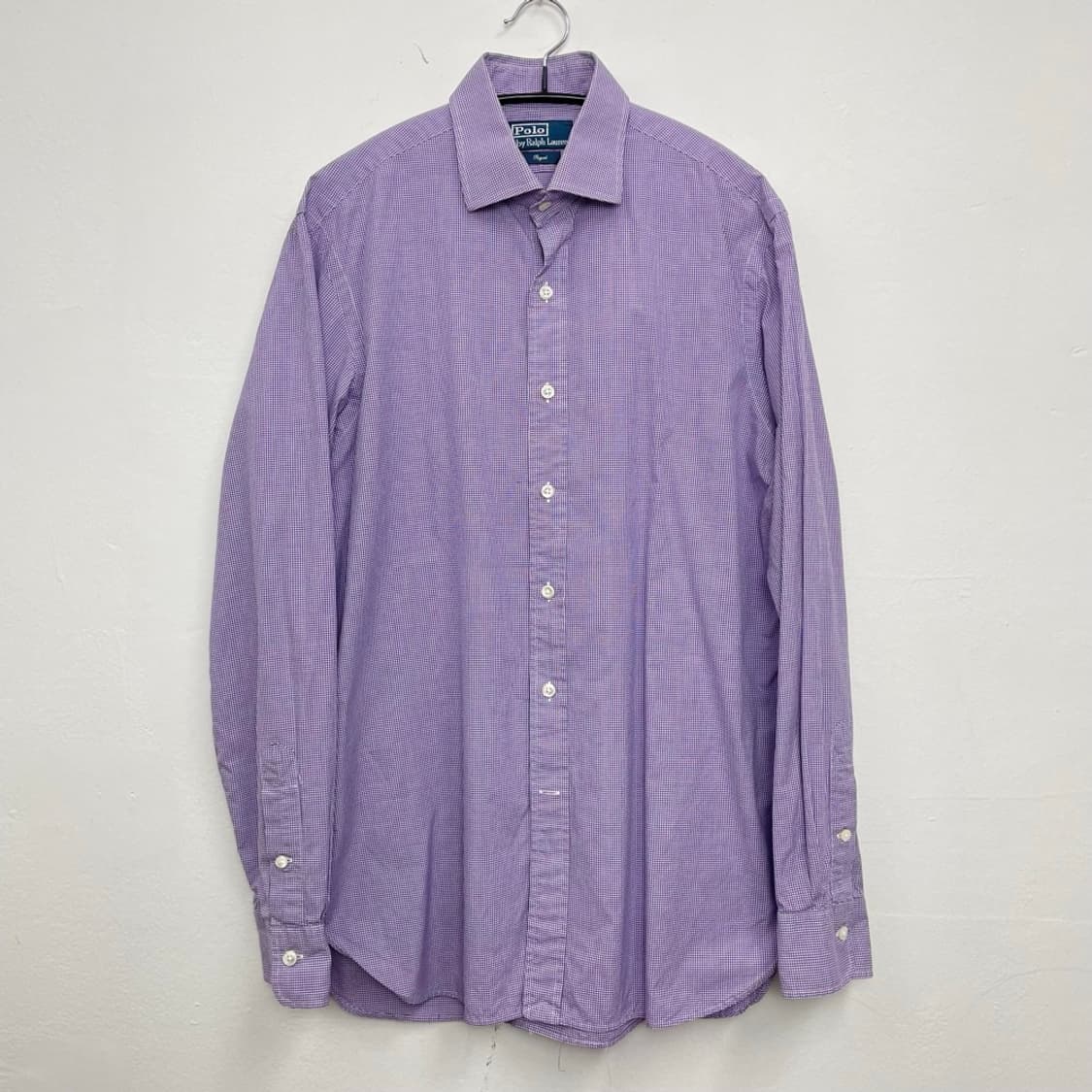 폴로 랄프 로렌 퍼플 마이크로체크 리젠트 셔츠 40-41 상품이미지1