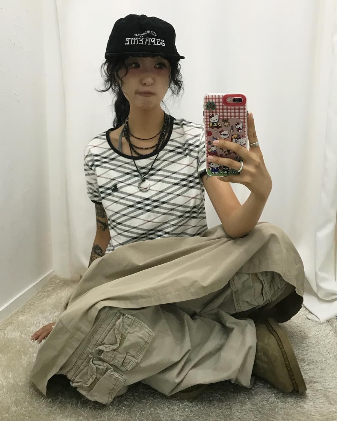 Burberry Check Pattern Top Set 상품이미지1