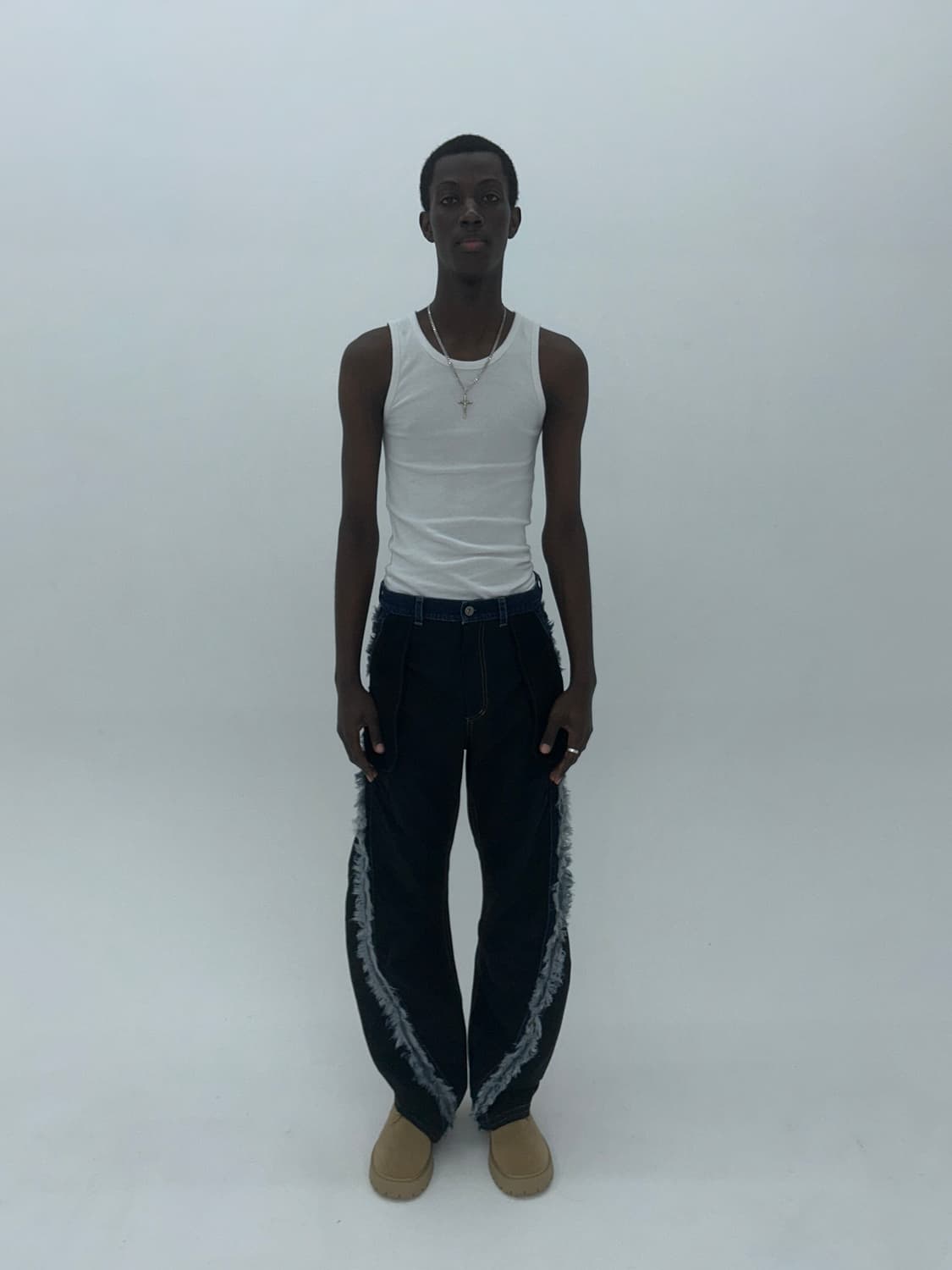 데님 나일론 트위스트 팬츠 상품이미지2