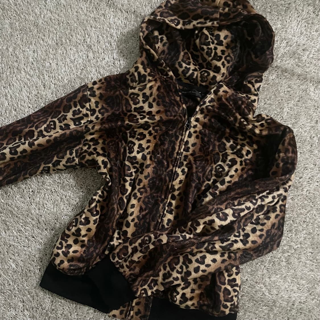 오네 갸루 호피 후드집업 상품이미지1