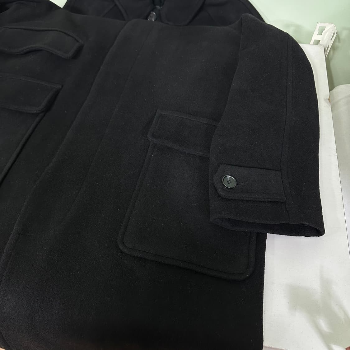 95-100 라퍼지스토어 블랙 발마칸코트 상품이미지3