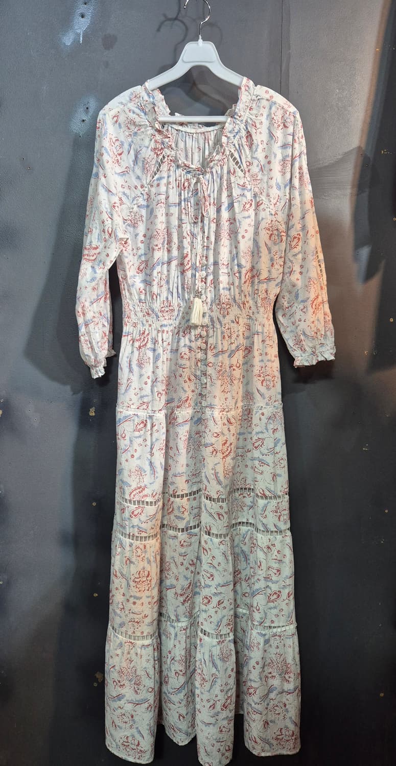 플라워 패턴 롱 원피스 55 66 상품이미지1