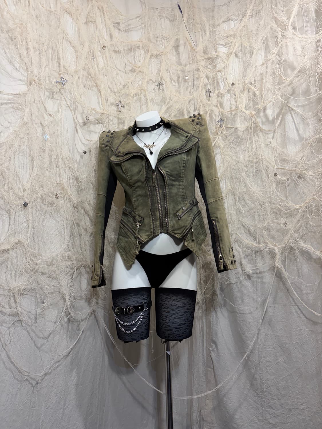 v-kei Grunge stud Rider jacket 상품이미지4