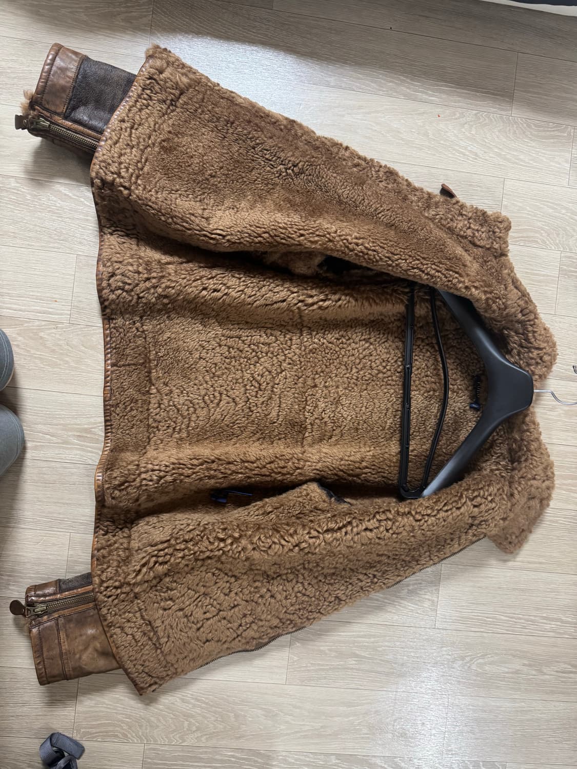 L (14FW) 폴로 랄프로렌 b-3 무스탕 가죽 자켓 브라운 상품이미지6