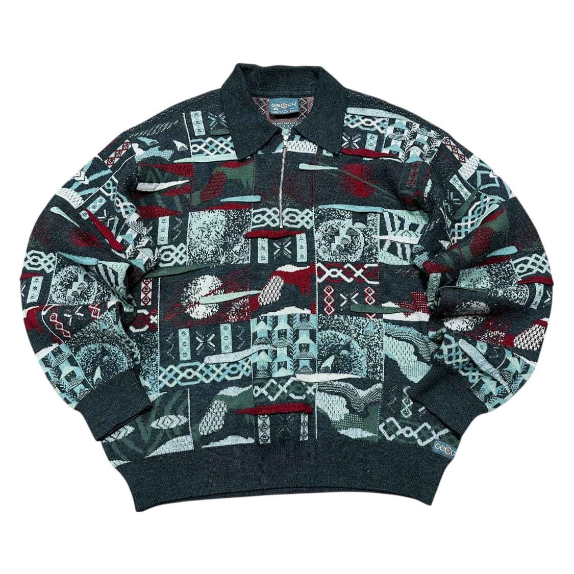 ✨ (바배) 게쿠 울100 반집업 니트  상품이미지1