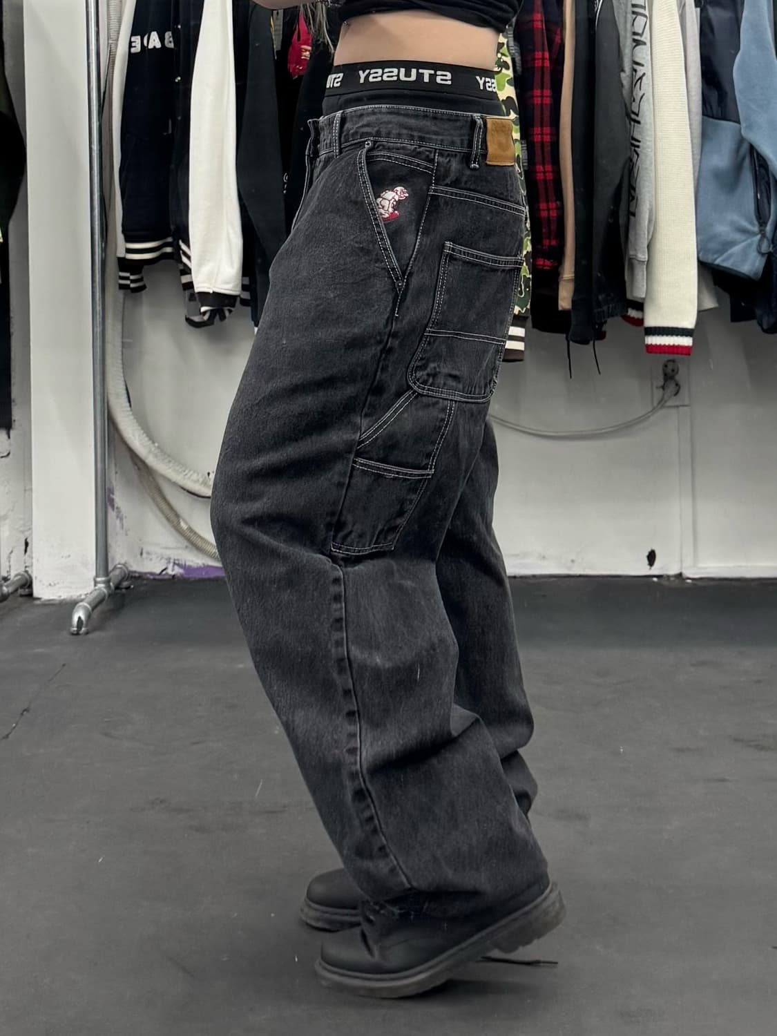 위캔더스 워시드 데님 카펜터팬츠 상품이미지4