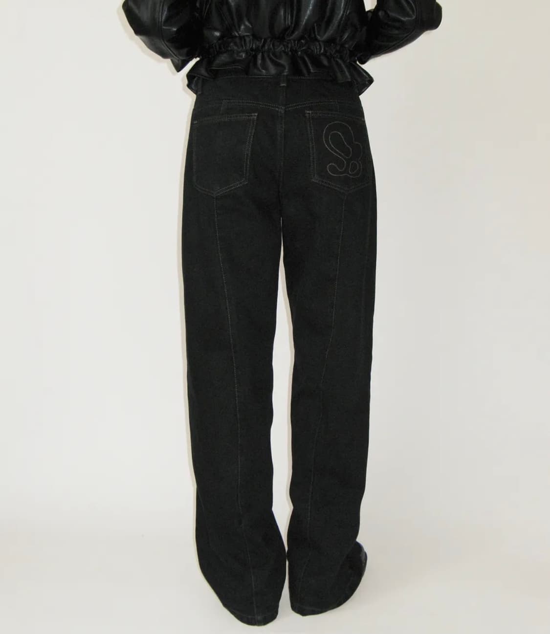 썬번프로젝트 Stitch Wide Denim Pants (BLACK) 상품이미지1