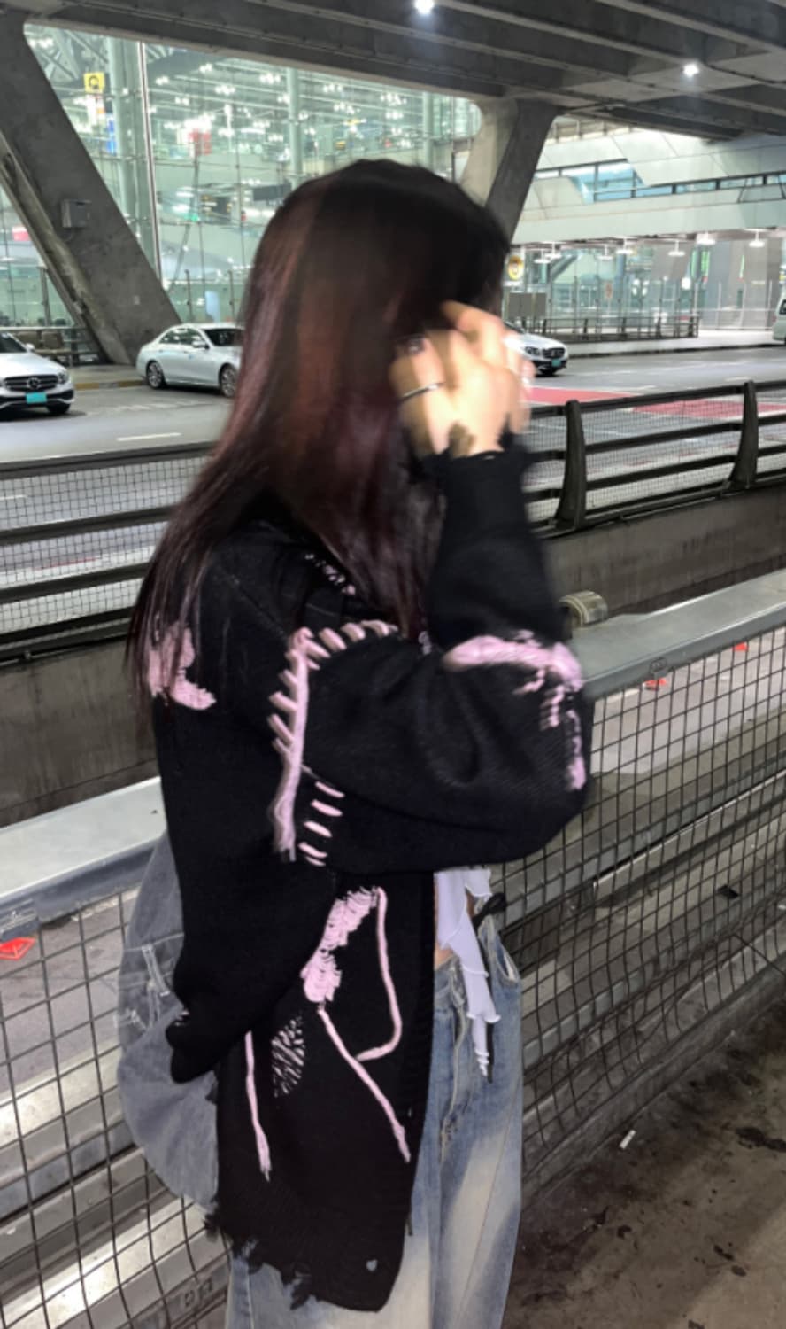 김아홉 그런지 나비 태슬 가디건 (black) 상품이미지4