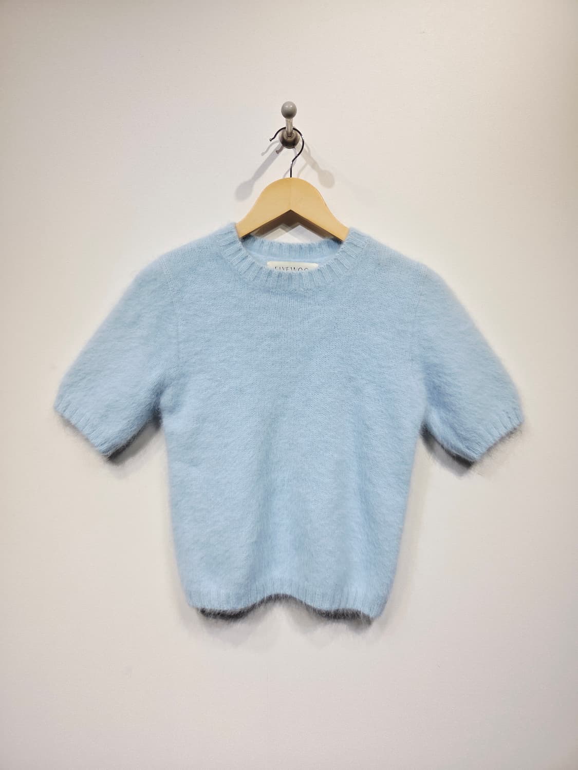 FAYEWOO 페이우 100% 앙고라 반팔 니트 스카이블루 상품이미지2