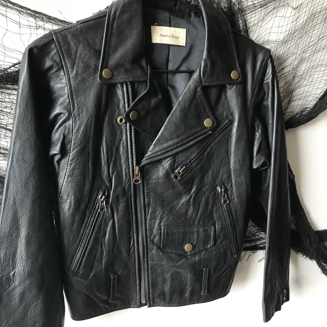 Basic crop leather jacket   상품이미지3
