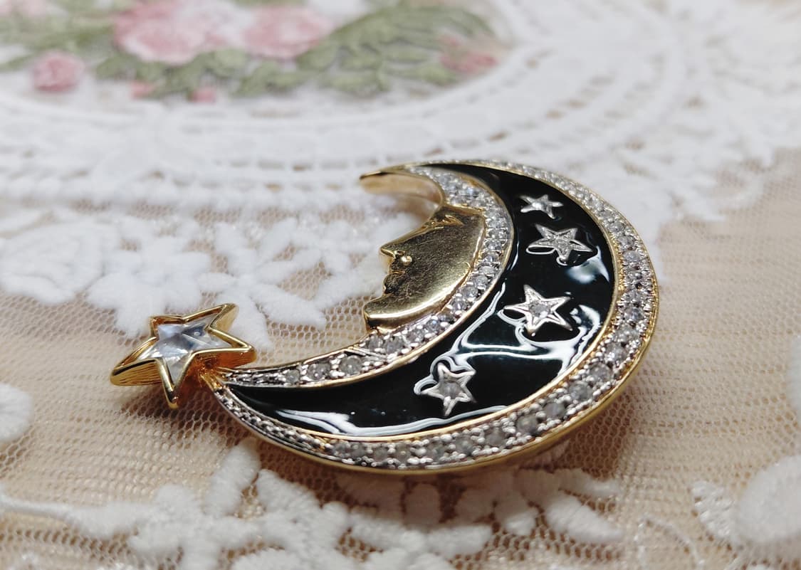 희귀vintage)버틀러앤윌슨 빈티지 달과별 애나멜 브로치 상품이미지7