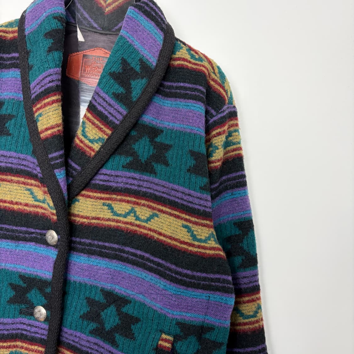 90s 울리치 나바호 노르딕 패턴 숄카라 울 자켓 상품이미지4