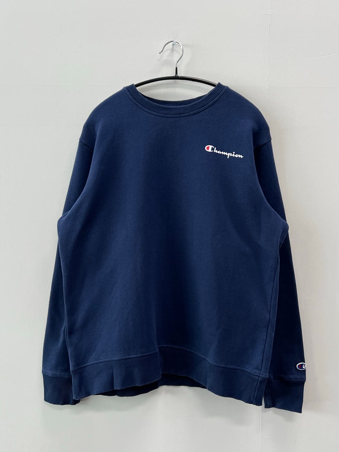 (M) 챔피온 로고 프린팅 맨투맨 네이비 상품이미지2