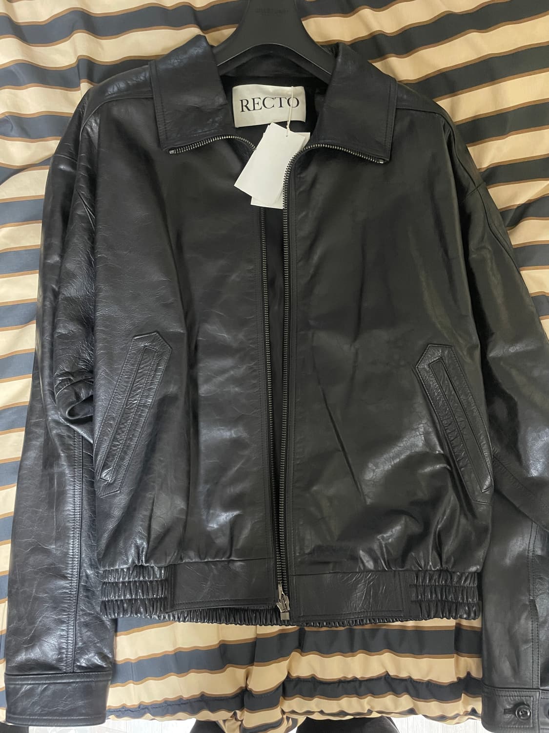 렉토 빈티지 크랙 이펙트 레더자켓 XL 상품이미지3