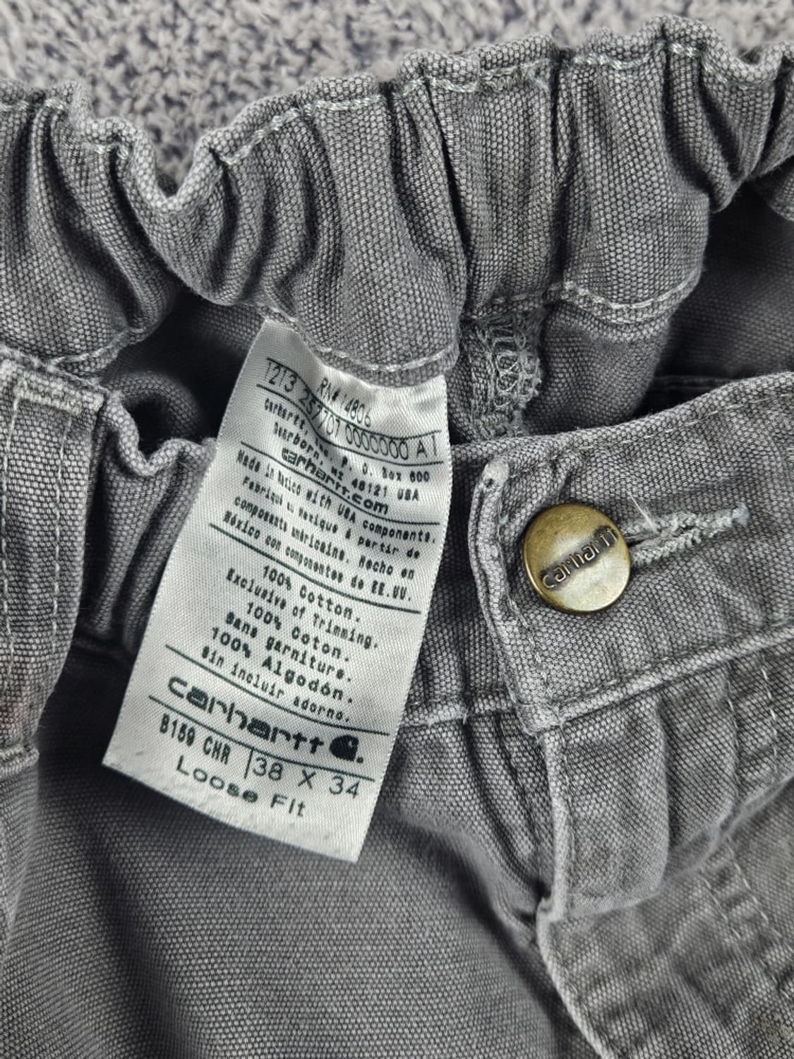 칼하트 밴딩커스텀 캔버스 카펜터 워크 팬츠 (38X34) / 10637 상품이미지7